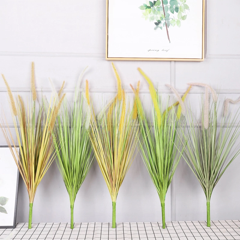 Al por mayor Fake Reed Perro Potted′ S Tail Grass Shop ventana Decoración ornamentos Reed Flor Artificial