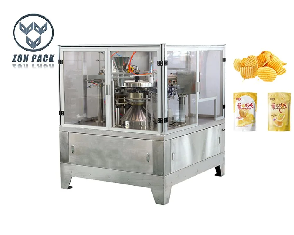 Doypack Stand up Pouch Zipper Bag Rotary Filling Packing Machine with Multihead Weigher