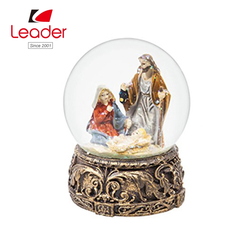 Hand-Painted Resin Craft Christmas Santa Snow Globe with Water Ball Statue for Home Decoration and Souvenir Gift