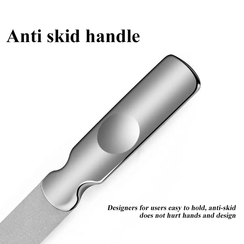 Double Sided Stainless Steel Manicure Nail File Fingernail Rasp Buffer Nail Care Tool
