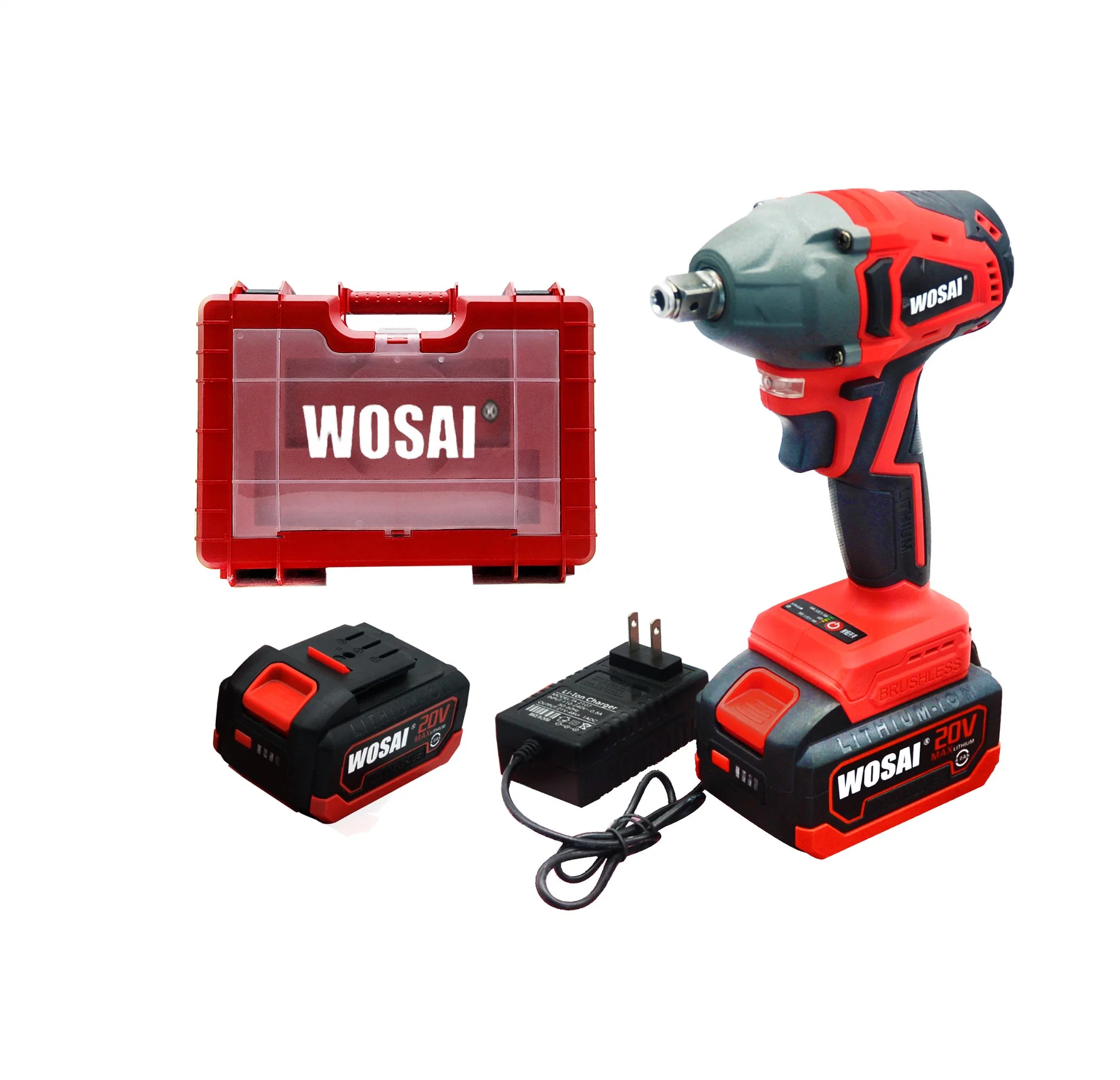 350nm 20V Wosai Battery Tools Cordless Electric Impact Wrench Socket Wrench Set