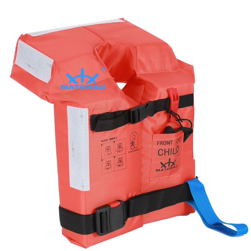 Customized Orange Reflective Life Vest with Lifesaving Whistle Life Jacket