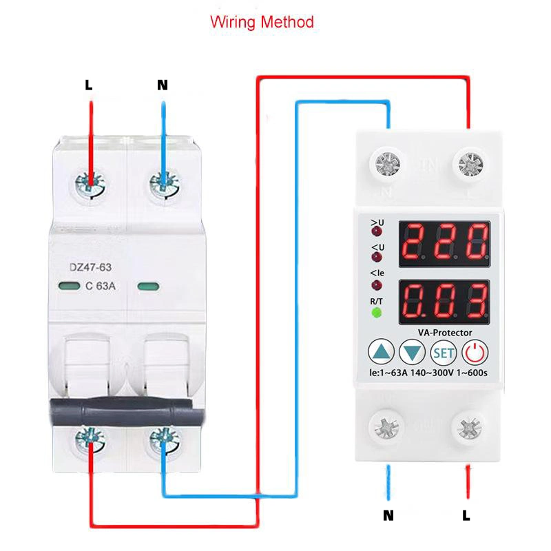 Ampere & Voltage Protector 40A 63A Adjustable Protector