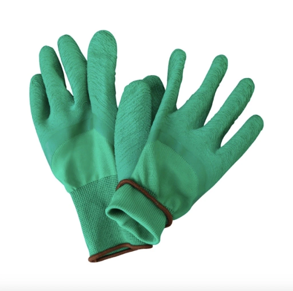 13 Gauge Green Latex Palm Coated Green Polyester Hand Safety Work Labor Working Protective Gloves for Construction Warehouse Gardening Agricultural