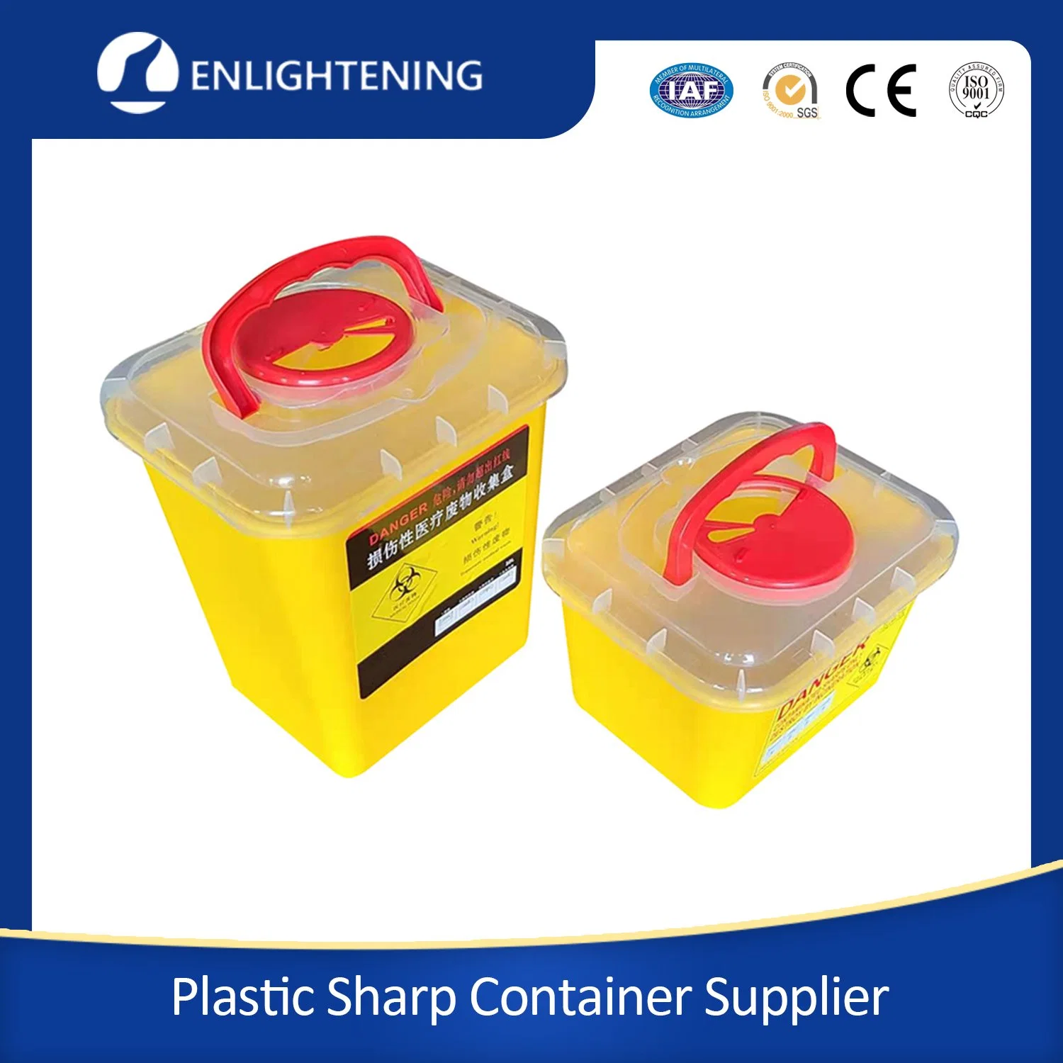 Factory Wholesale/Supplier Plastic Disposable Medical Class Carton Needles Sharp Waste Collection Boxes Bins Containers/ Disposable Plastic Medical Sharp Waste Boxes