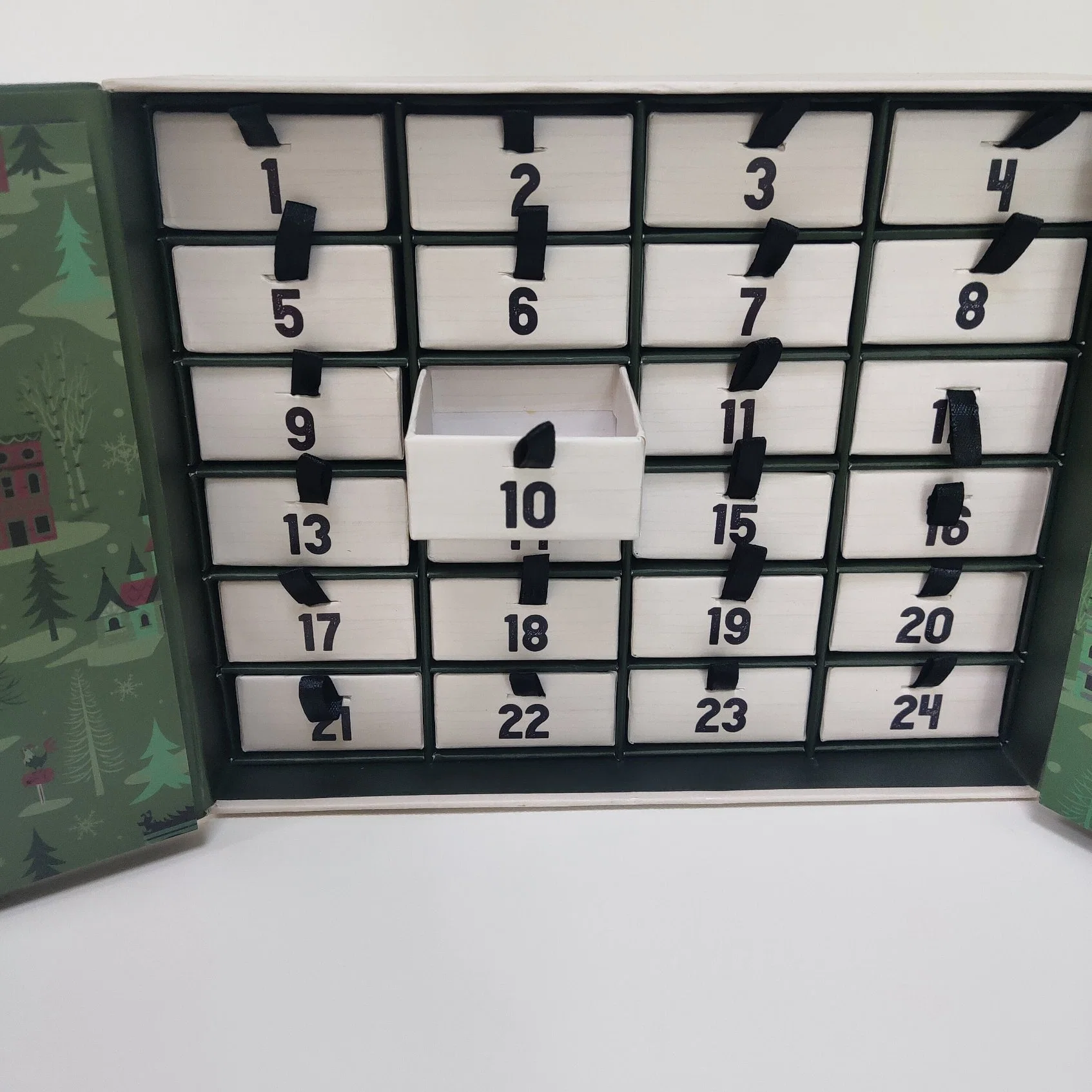 Customized Paper Gift with Ribbon, Gift Wrapping & Trinket Storage Advent Calendar Box