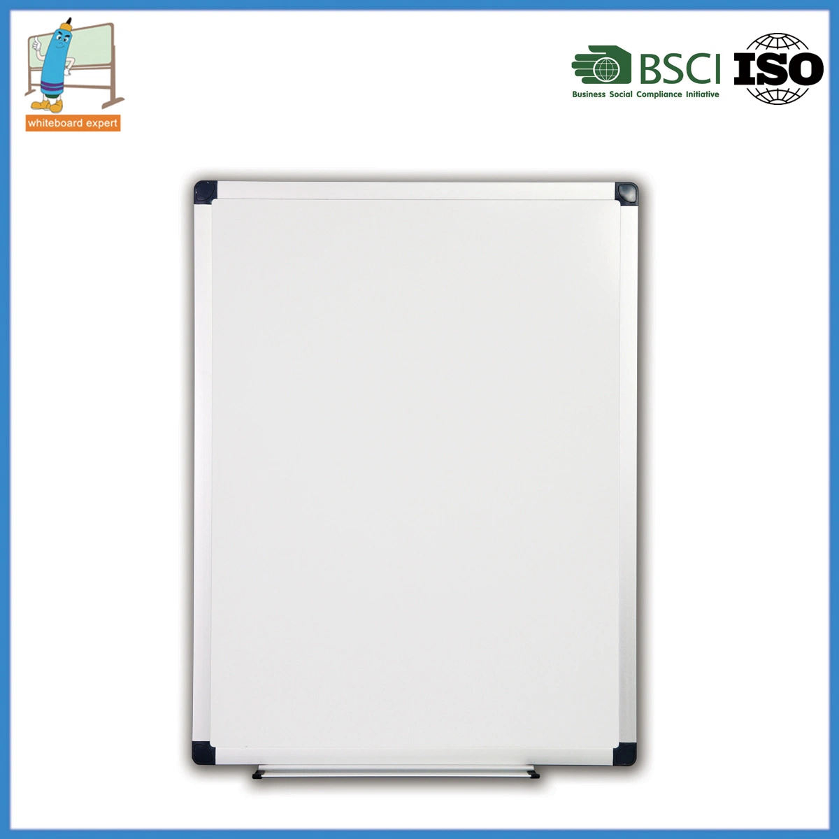 Magnetic White Dry Erase Board, 47 X 96 Inches, Silver Aluminum Frame