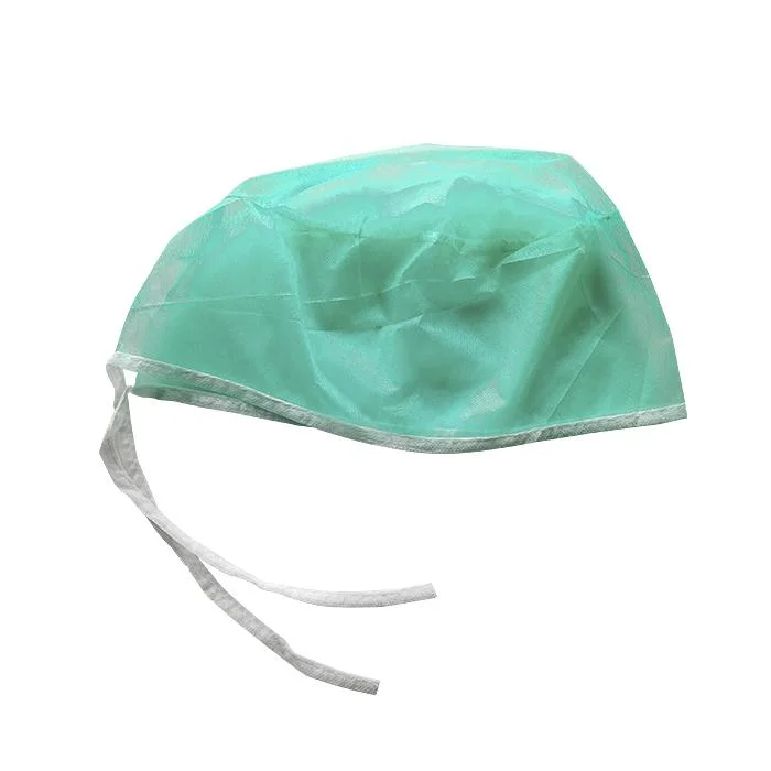 Supplier Operating Room Breathable Nursing Safety Protective Disposable Surgeon Healthcare Hospital Theatre Caps with Two Bands