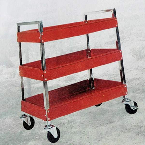 Three Layers Strong Metal Four Wheels Service Cart