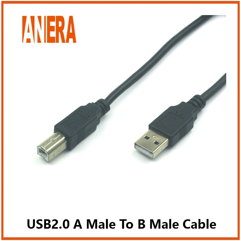 Cabo de impressora USB 2.0 padrão ANERA USB2.0 a macho para B macho portátil CA