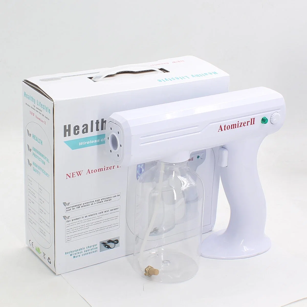 Handheld Atomization Disinfection Fog Machine Blue Light Nano Disinfecting Steam Gun