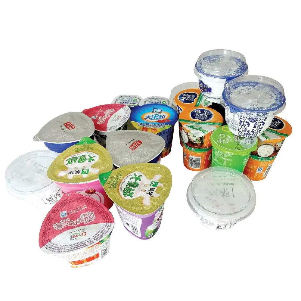 Las tapas de color impreso de precorte personalizados papel de aluminio, papel de aluminio, tapas de Yogurt el papel de aluminio Tapas para tazas de yogur de sellado