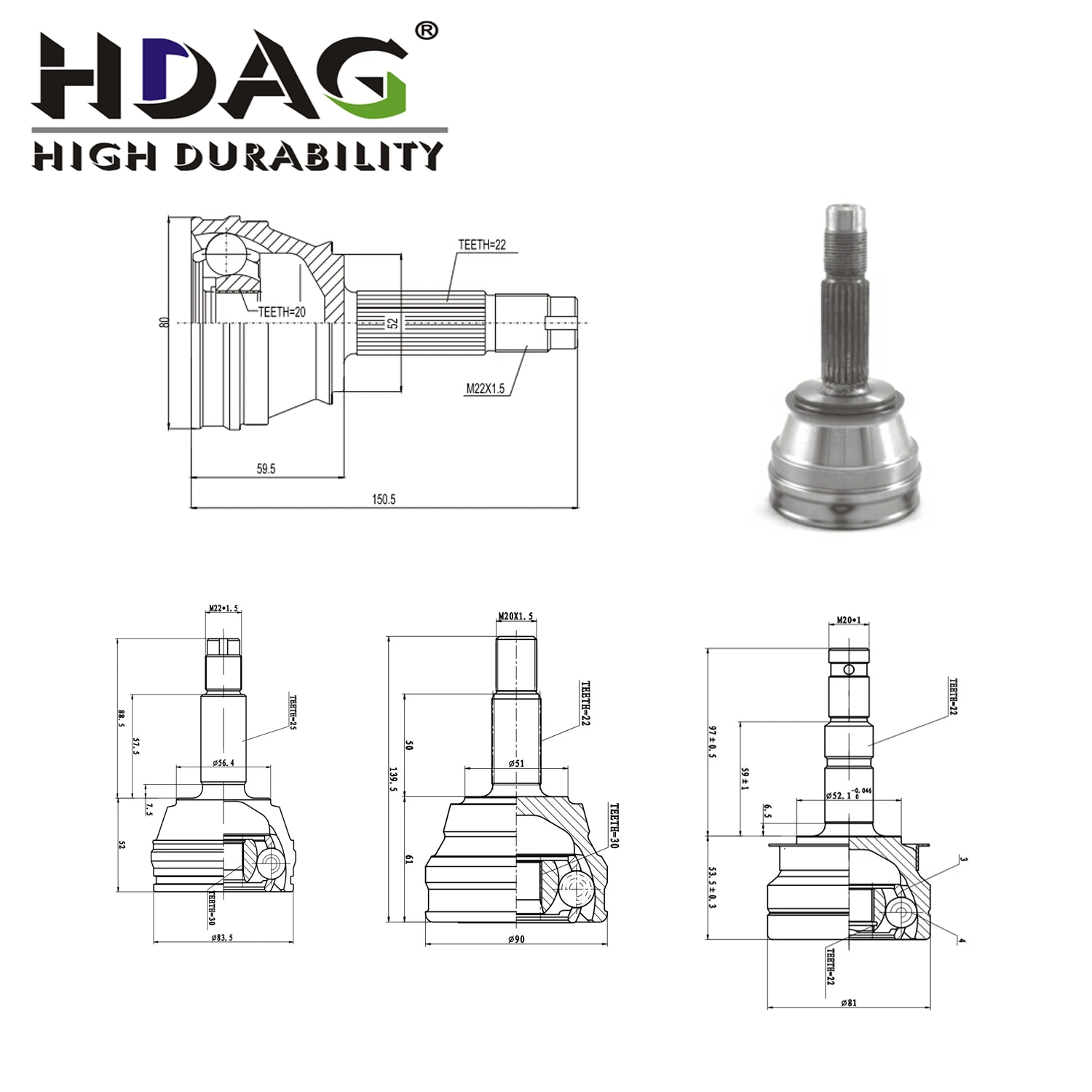 Guaranteed OEM 1525-279 96AG3K183bb 97fu4K258ca Car Accessories Auto Drive Shaft Universal CV Joint Assy for Ford Explorer Freestar Jeep Gmc Buick Chrysler