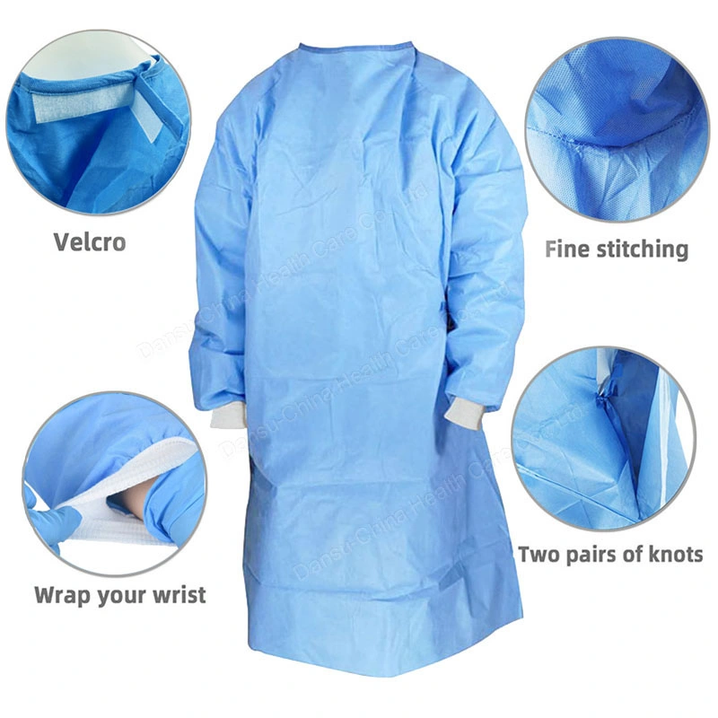 OEM Factory Level 3 SMS Fabric Drapes and Gowns Disposable Surgical Gown