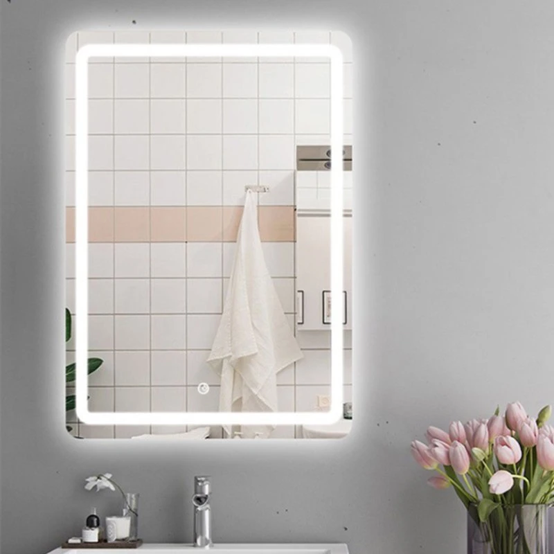 Miroir de salle de bain éclairé par LED avec désembueur pour hôtel et salon