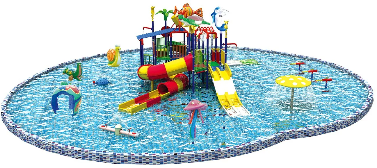 Kids Water Park Equipment Outdoor Playground Amusement Aqua Slide
