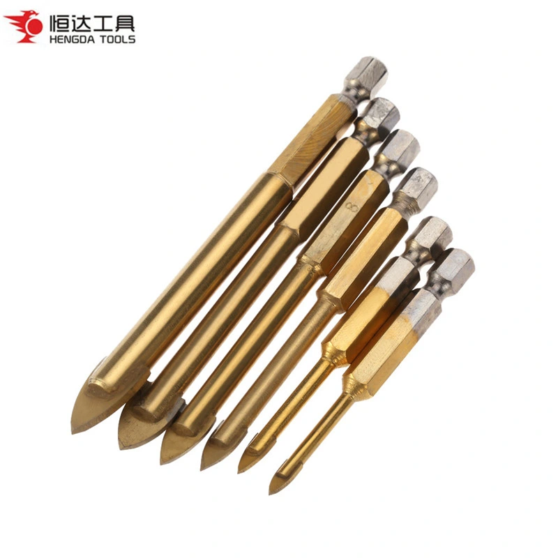 Quick Change Shank Drill Bits with Titanium Coating for Cutting Glass