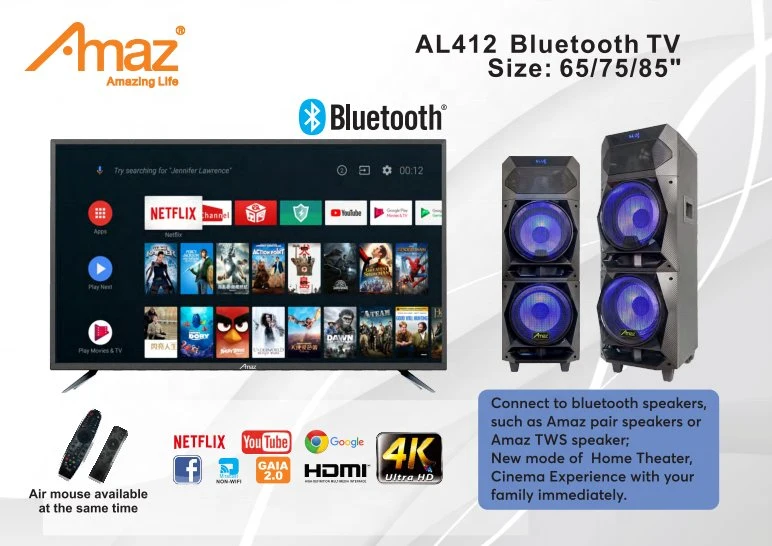 2023 Nuevo diseño 50 pulgadas Smart Android Blue-Tooth WiFi LCD LED TV 4K pantalla plana de alta definición Slim Narrow 16: 9 Televisión