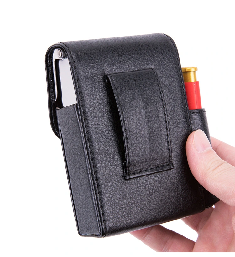 Ea223 Étui à cigarettes étanche avec briquet, support de protection, cachette en PU personnalisée, boîte de luxe à 20 couvercles rabattables en métal portable, marque personnalisée en cuir rose, étui à cigarettes.