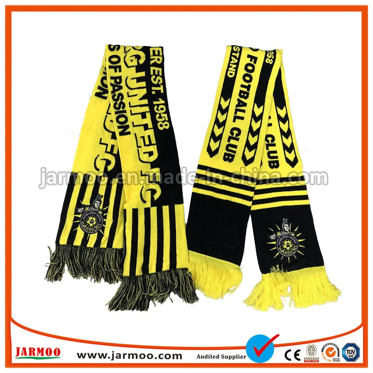 Manufacturers Custom Logo World Cup Acrylic Knitted Football Fan Scarf