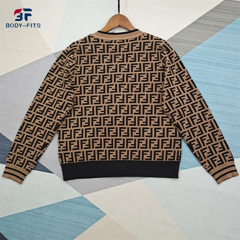 Sudadera de Marca femenina FF Designer botón up cuello redondo punto Cárdigan