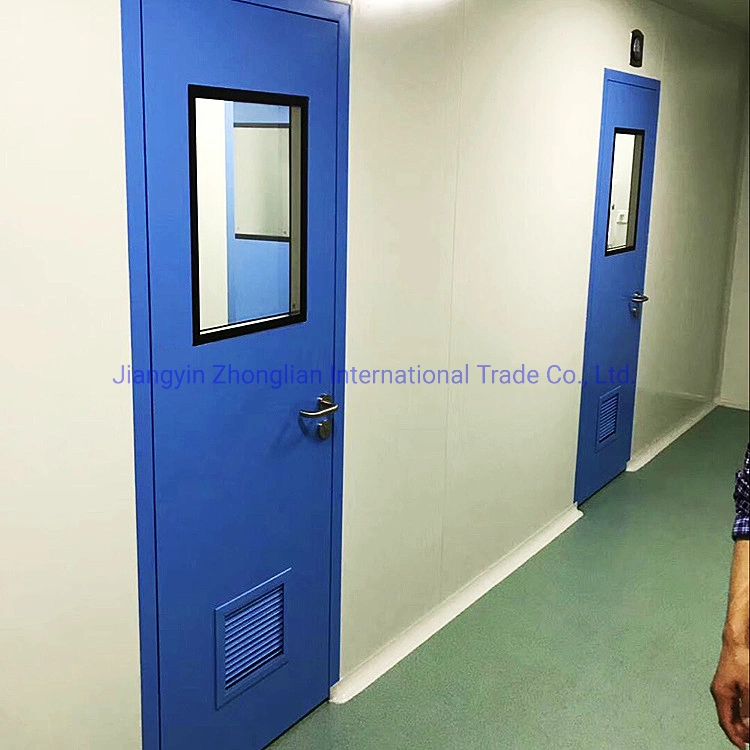 Cleanroom Hospital Door Skin Flush Door with Visual Glass Design, Crafted Laminated Flush Medical Doors