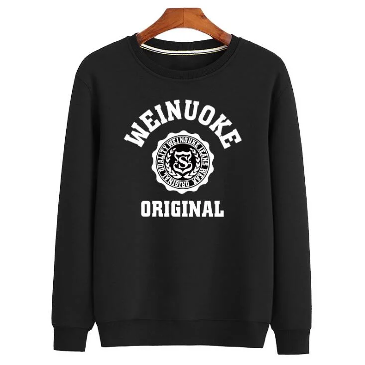 El logo impreso personalizado o Crew-Neck Pullover Hoodie Sudadera para los hombres con la etiqueta de logotipo personalizado