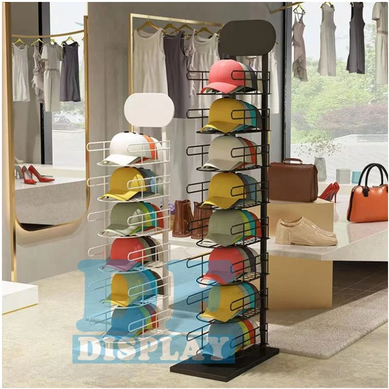 Retail Bodenhut Rack Stand 3/6/8/10tiers hat Bodenstand Metall Kabel Baseball Cap Display Caps Tower Display Halter