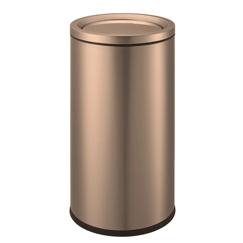 Anti-Finger Print Stainless Steel Rounded Trash Can with Flip Cover