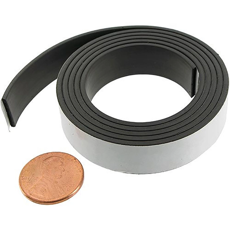 Aimant caoutchouc doux et souple de ferrite Strip aimant avec adhésif 3M