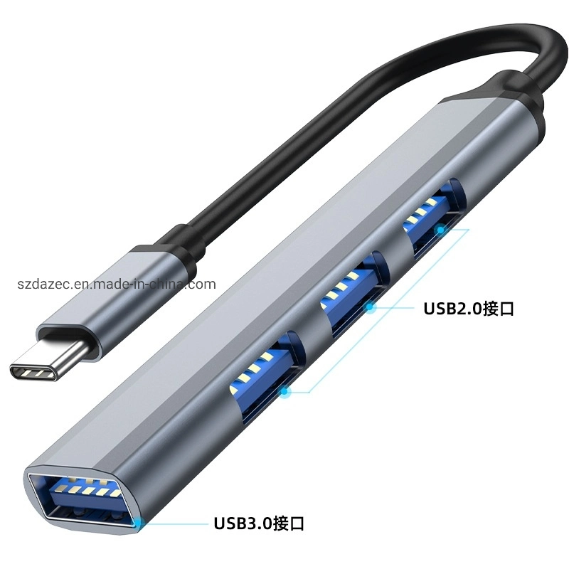 5 puertos adaptador de aluminio para PC portátil USB de alta velocidad 2,0/3,0 concentrador USB de divisor externo