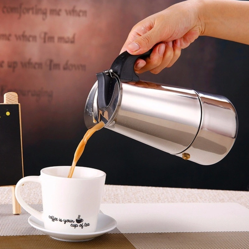 Stainless Steel Filter Coffee Maker Household Moka Coffee Machine Coffee Pot Percolator Tool100ml 200ml 450ml