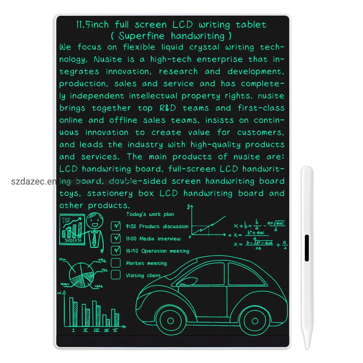 11.5 Inch Full Screen LCD Writing Tablet Writing Board Superfine Handwriting Built-in Magnetic with Strong Adsorption Force