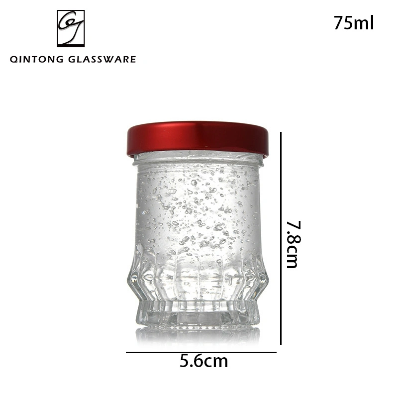 Wholesale/Supplier Lotus Shape 75ml 3oz Glass Honey Storage Jars Edible Bird's Nest Separate Bottle