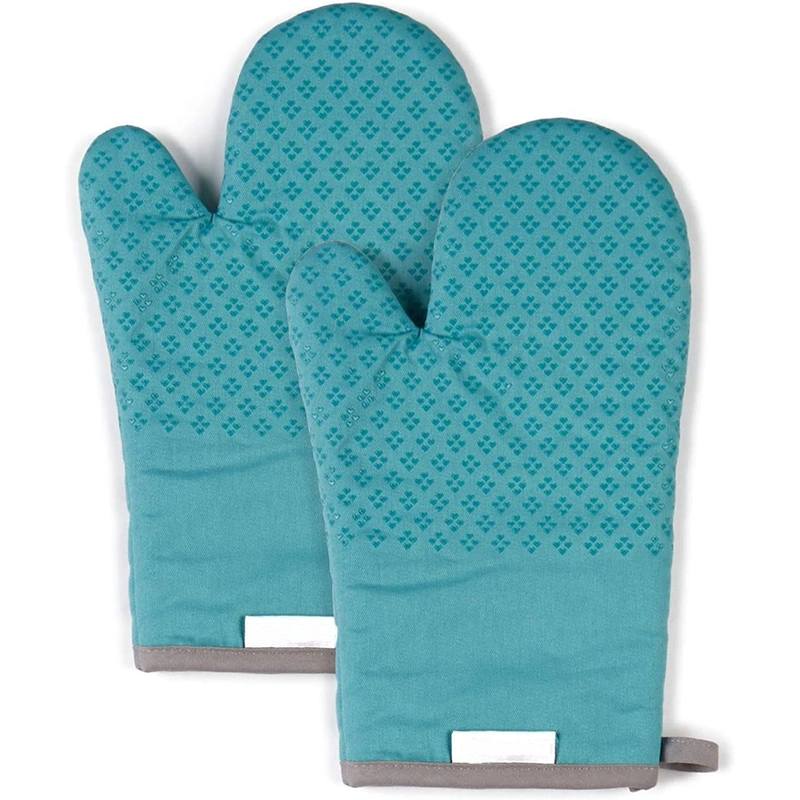 Asteroid Cotton Oven Mitts with Silicone Grip, Set of 2, Machine Washable for Easy Care