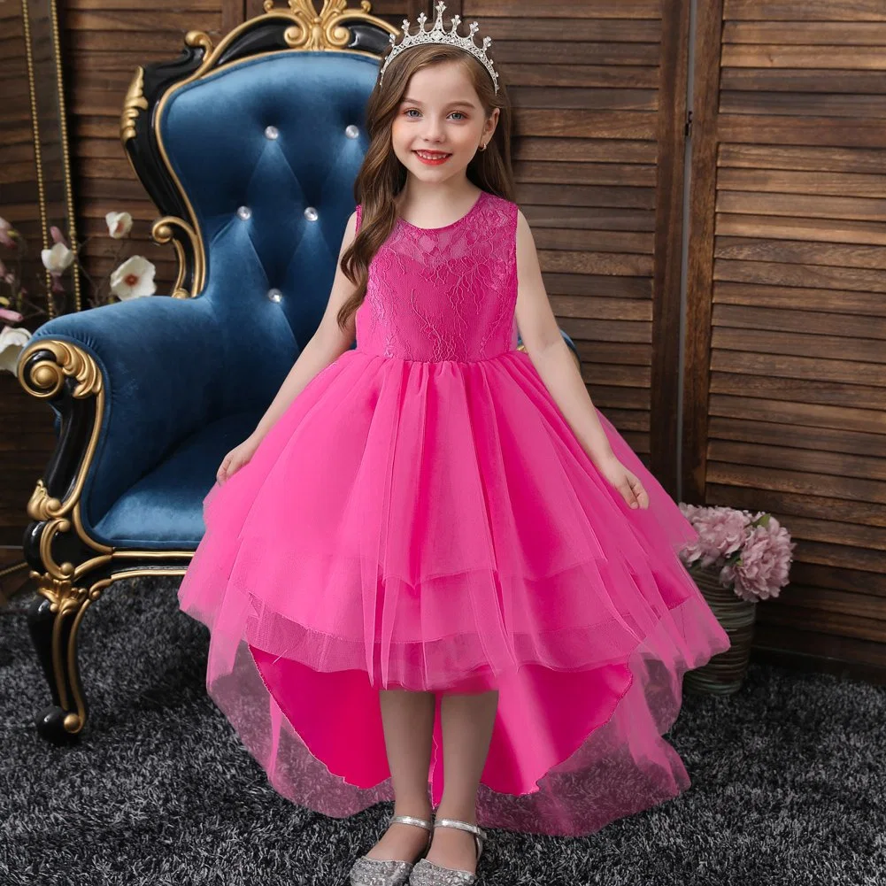 New Children&prime; S Tug Tail Princess Dress Girl&prime; S Tug Tug Dress Show Support Stage Performance Wear