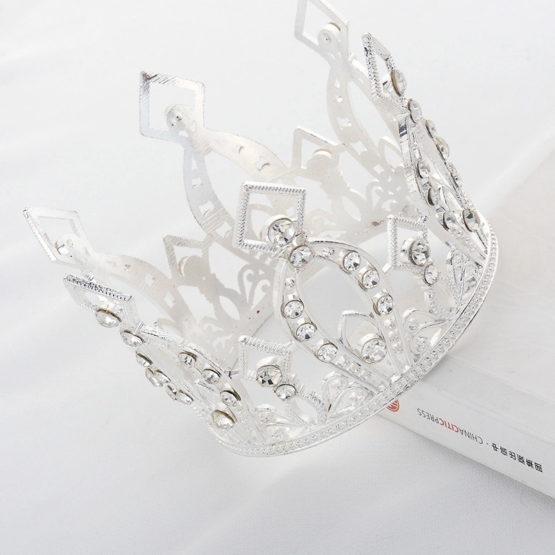 Höhe Floral Volle Krone Strass Kristall Tiara Braut Hochzeit Haar Zubehör