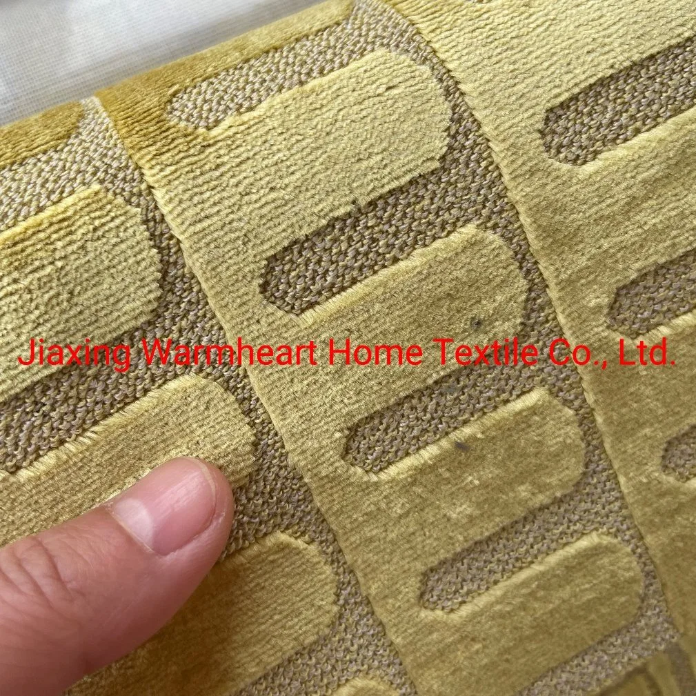 Highend Cut Pile Jacquard Velvet Furniture Fabric for Sofa Bedding Chair Cushion Upholstery Fabric (WH041)