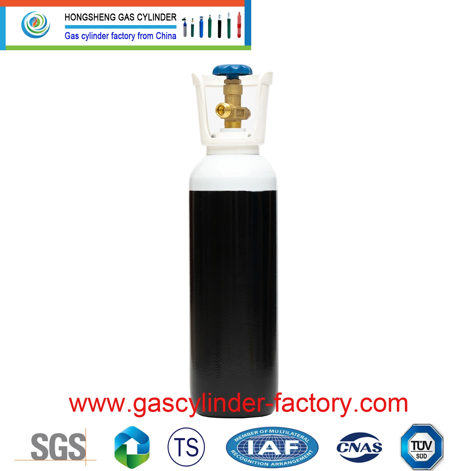 ISO9809-1 Standard 10L 20L 40L 47L 50L gaz acier inoxydable Bouteilles avec azote gazeux industriel