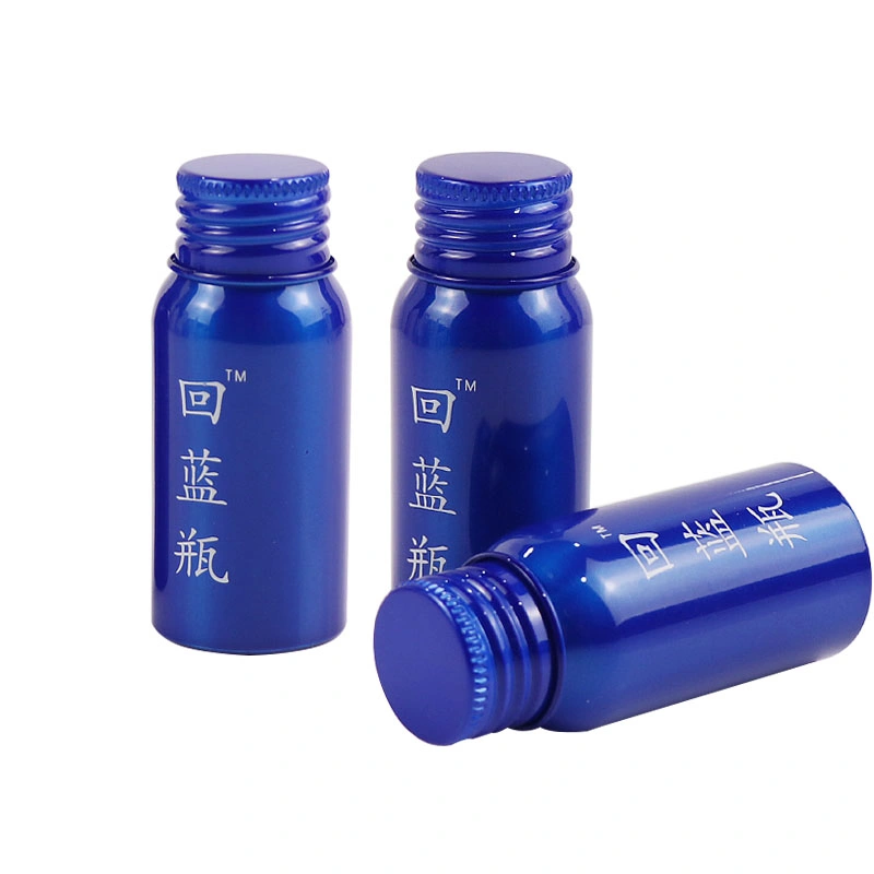 50ml Kundenspezifische Blau funktionelle Getränkeflasche Aluminium Verpackung