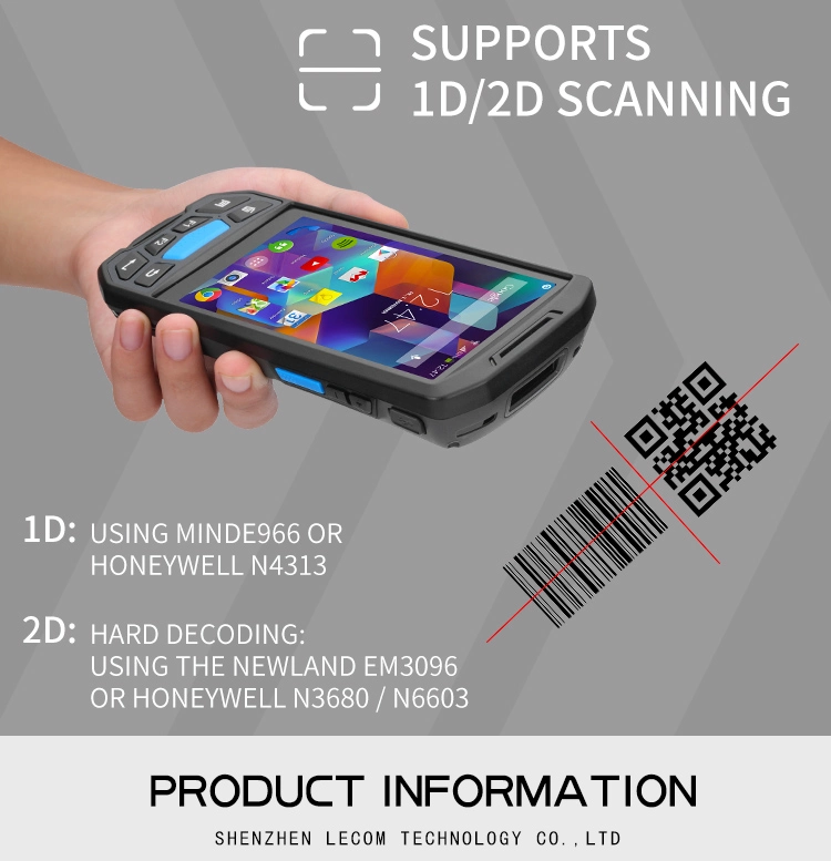 4G Wireless 2D Barcode Scanner Android Handheld PDA with NFC, GSM, WiFi, Bluetooth, GPS