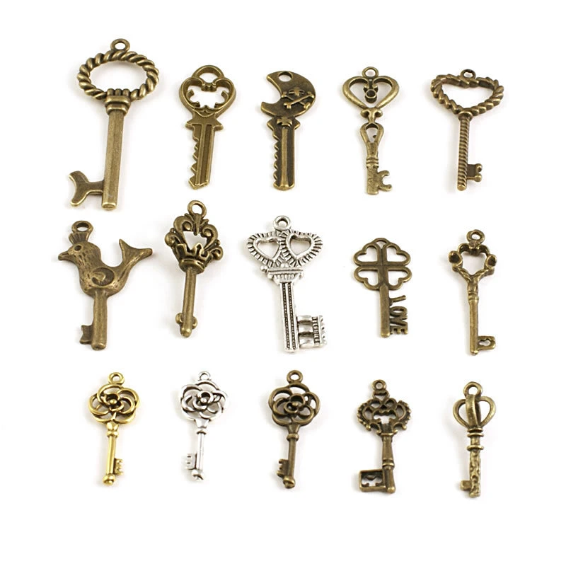 OEM Various Styles DIY Alloy Antique Bronze Keys Accessories