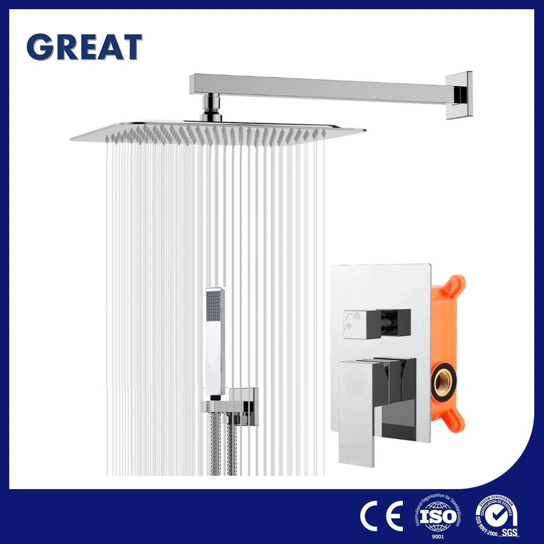 Great China 2 Handle Bathroom Faucet Manufacturing Shower Jet System Gl502603A501 Concealed Shower Set with Box Hot Sale Rainhead Showerhead System