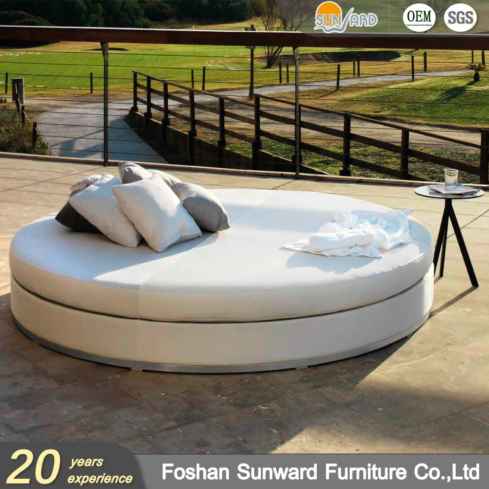 Extérieur Loisirs Upholstery Fast Dry Foam Fabric Grand aluminium Garden Hotel Resort Villa Home patio rond Daybed