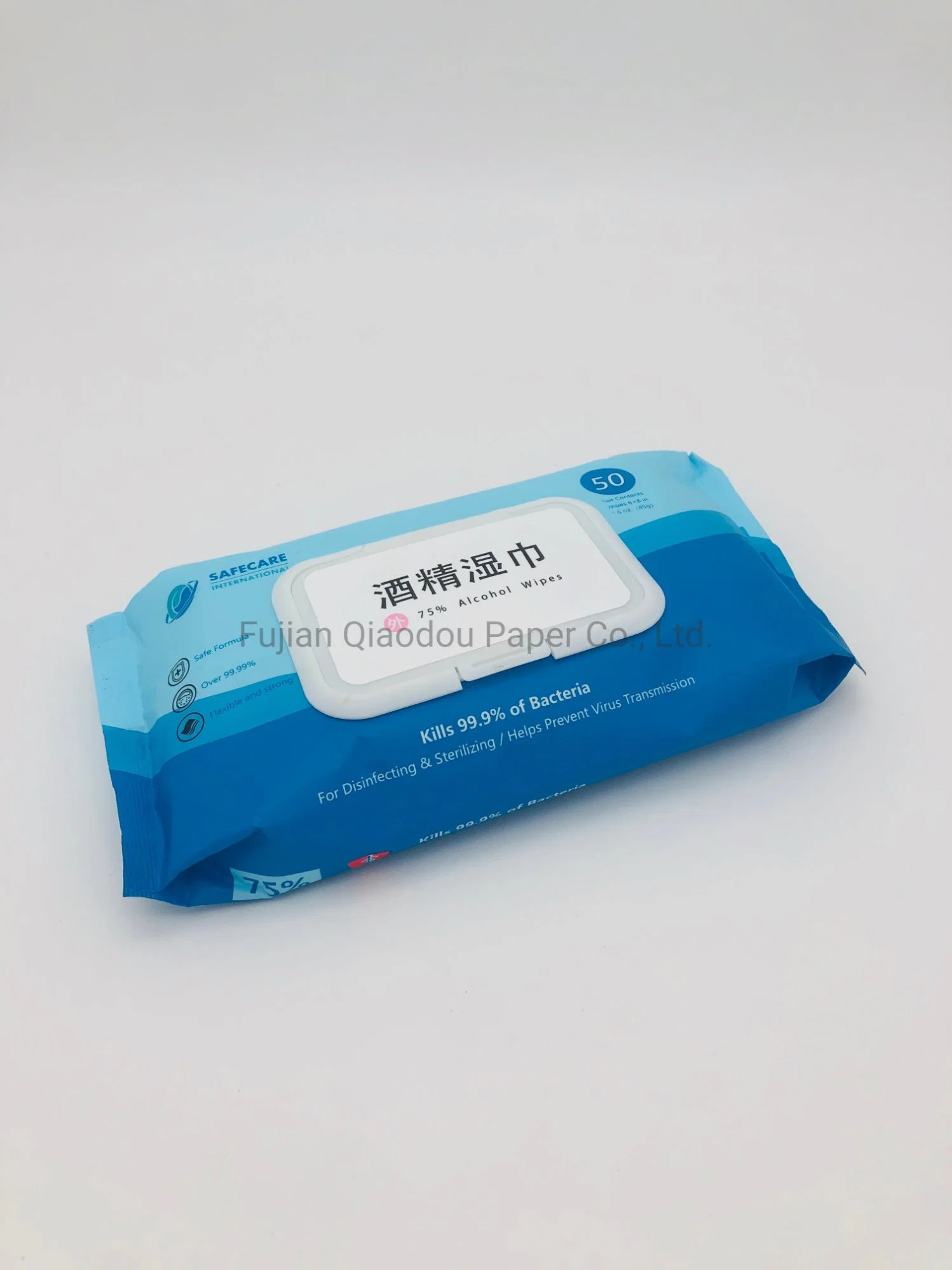 Qiaodou Skin Care Alcohol Gentle Killl 99.9% of Germs Sanitizing Wet Wipes