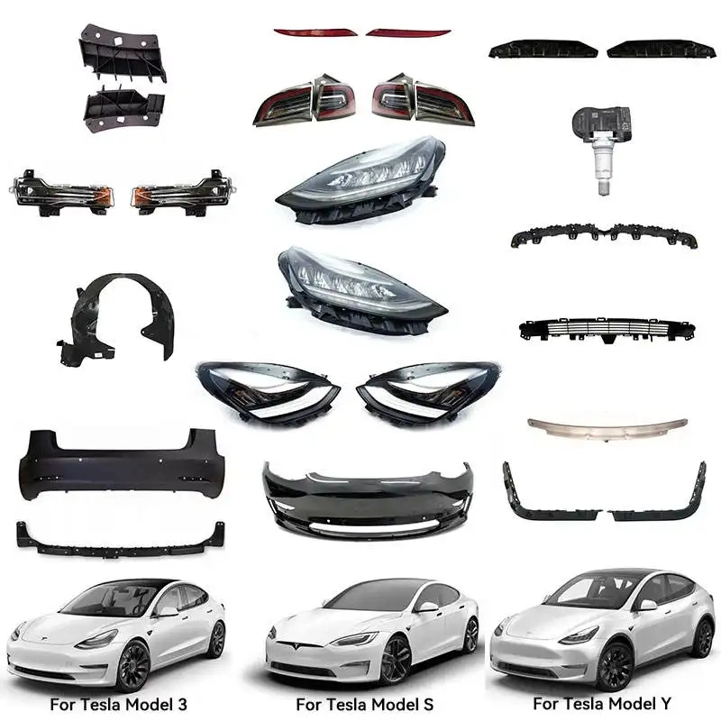 بالنسبة إلى سيارة Tesla Model 3 Y S X Hot Sale Auto الأجزاء الجانب الأمامي المصد الشبكة مصباح المؤخرة المصباح الأمامي السيارة الاحتياطي السيارات قطع غيار لطراز Tesla 3 Y