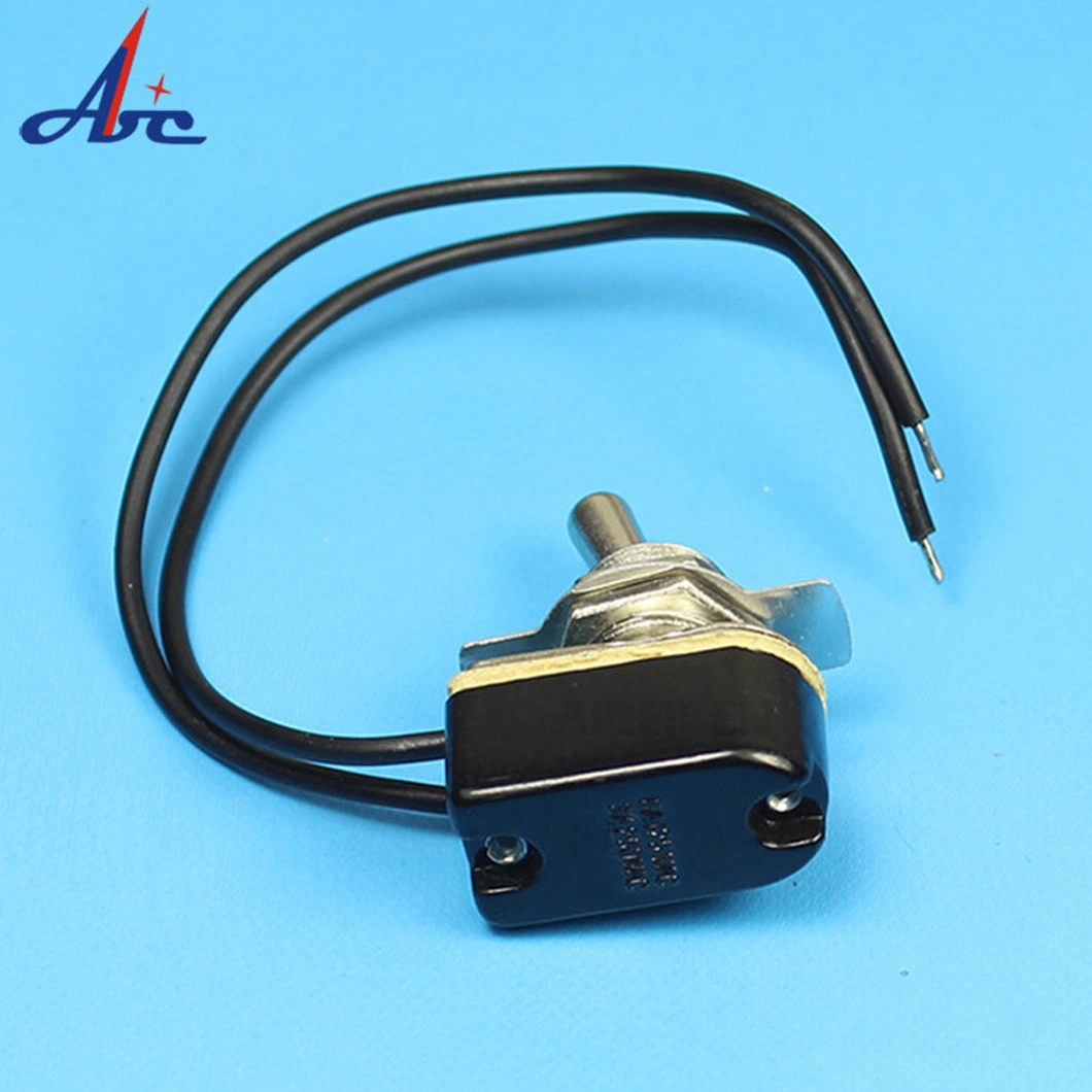 10A 120VDC on off Latching 12mm 2 Position Boat Car Toggle Switch with Wire Cable