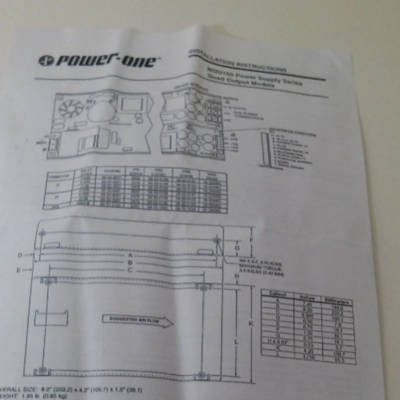 Mdu150-4530 Power-One Mdu150 Series Models Have 48VDC Input