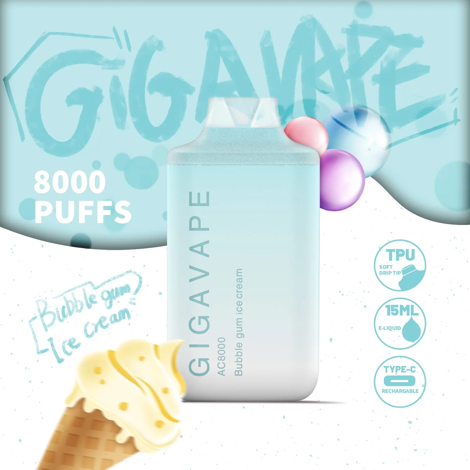 8000 Puffs Ecig E VAPE VAPE original al por mayor E Cigarette 15ml E vaporizador desechable líquido desechable tipo Puff