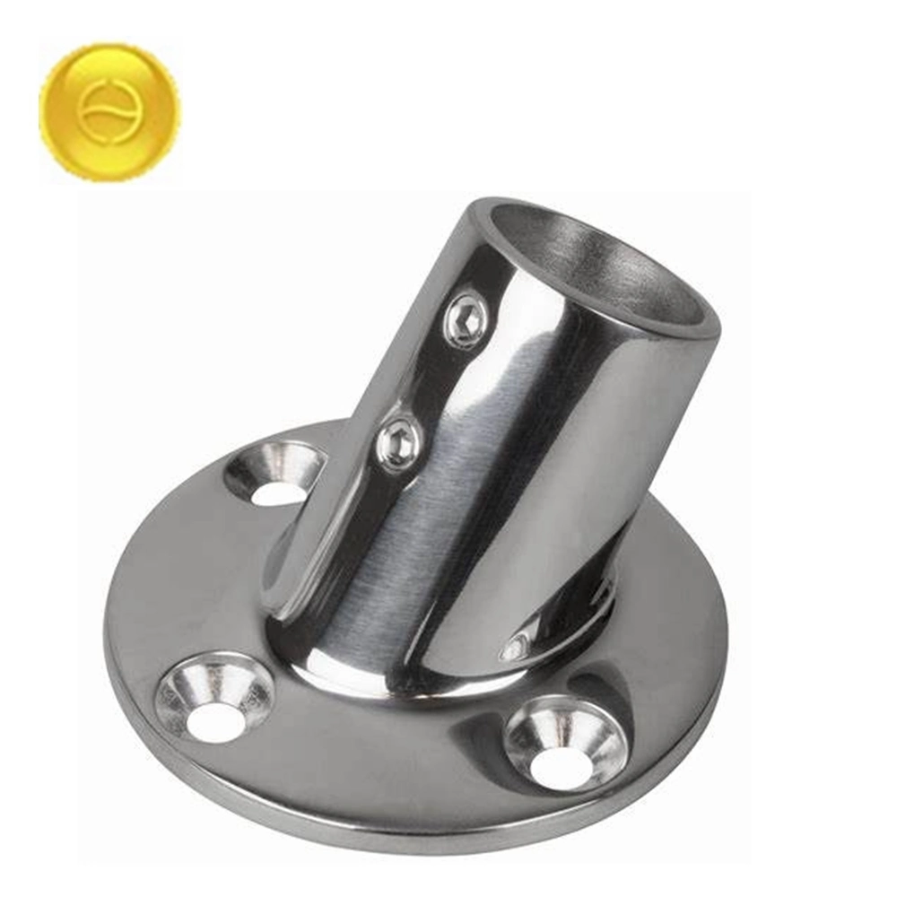 316 Stainless Steel Boat Deck Stanchion Base Handrail Rail Fitting Round Base